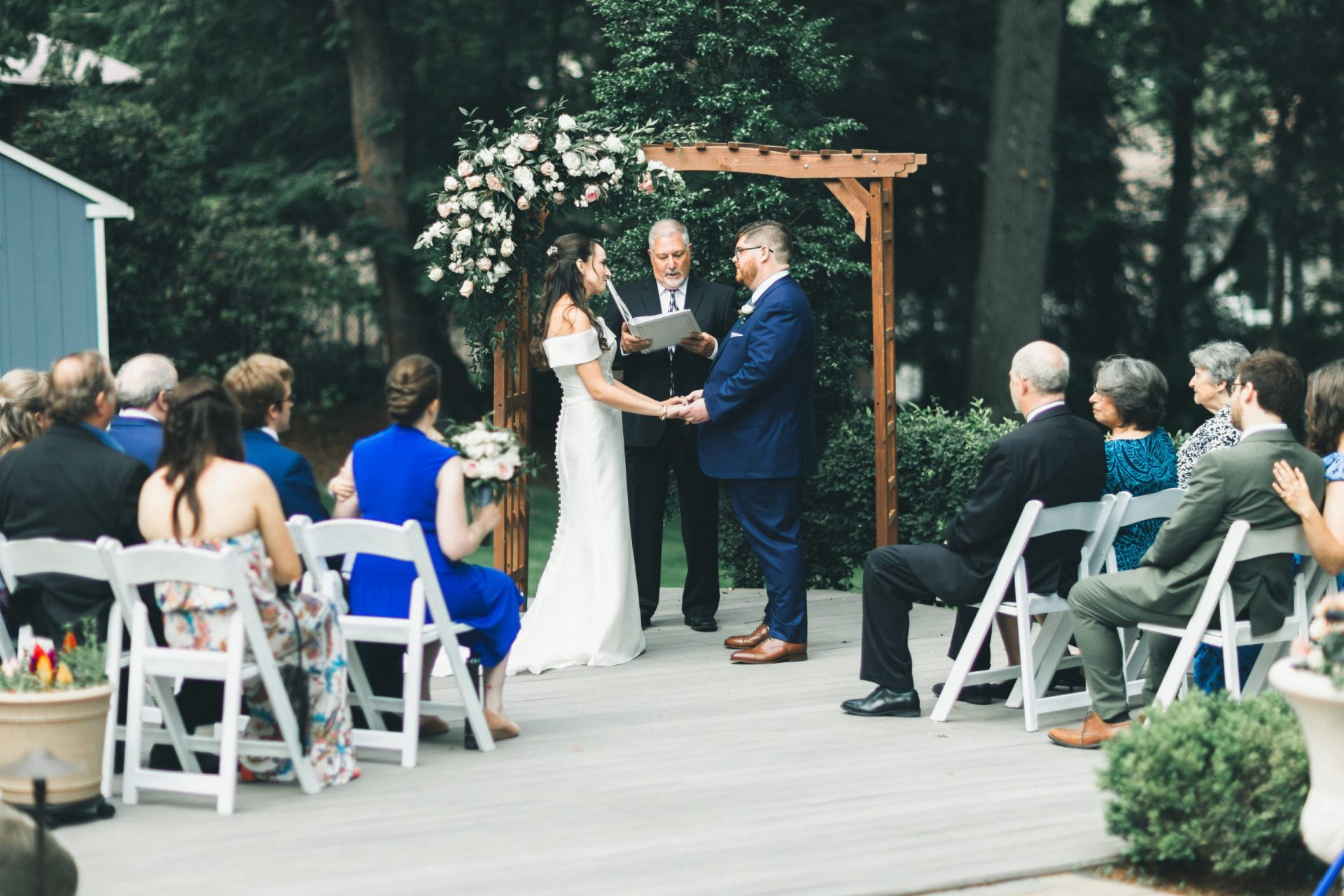 Beautiful Intimate Backyard Wedding Ceremony in New Jersey