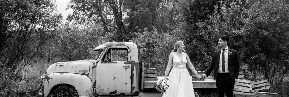 Blooming Hill Farm Wedding Portrait with Bride and Groom